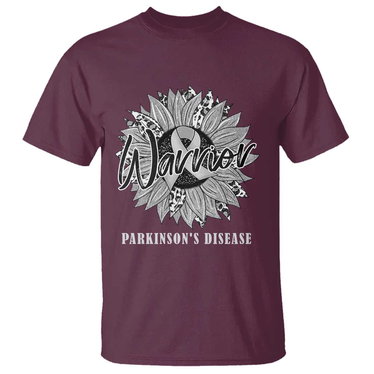 Parkinson's Warrior T Shirt Silver Ribbon Sunflower Support Awareness