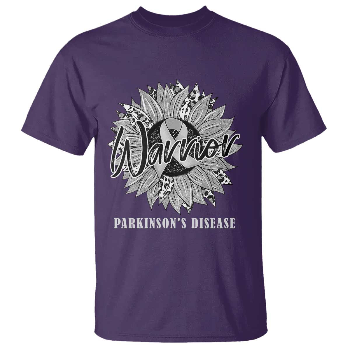 Parkinson's Warrior T Shirt Silver Ribbon Sunflower Support Awareness