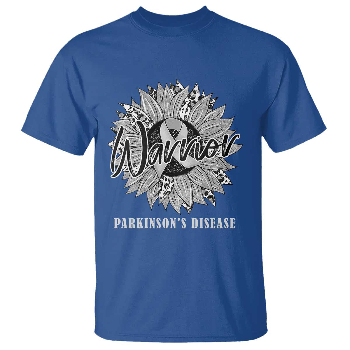 Parkinson's Warrior T Shirt Silver Ribbon Sunflower Support Awareness