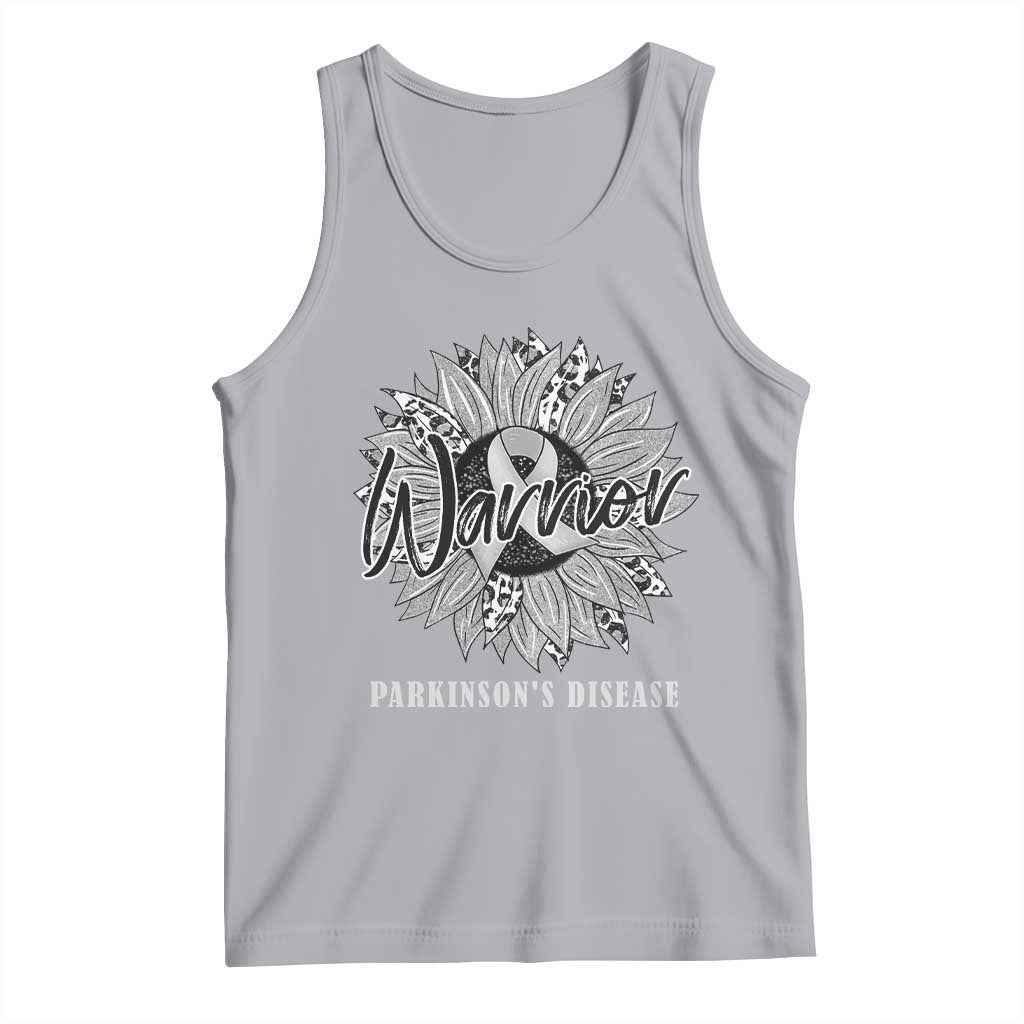 Parkinson's Warrior Tank Top Silver Ribbon Sunflower Support Awareness