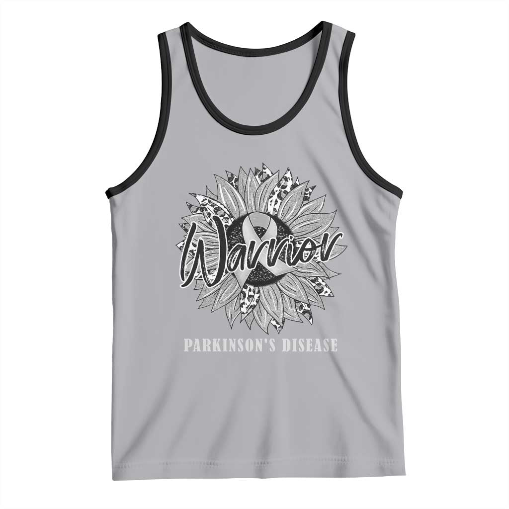 Parkinson's Warrior Tank Top Silver Ribbon Sunflower Support Awareness
