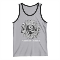 Parkinson's Warrior Tank Top Silver Ribbon Sunflower Support Awareness