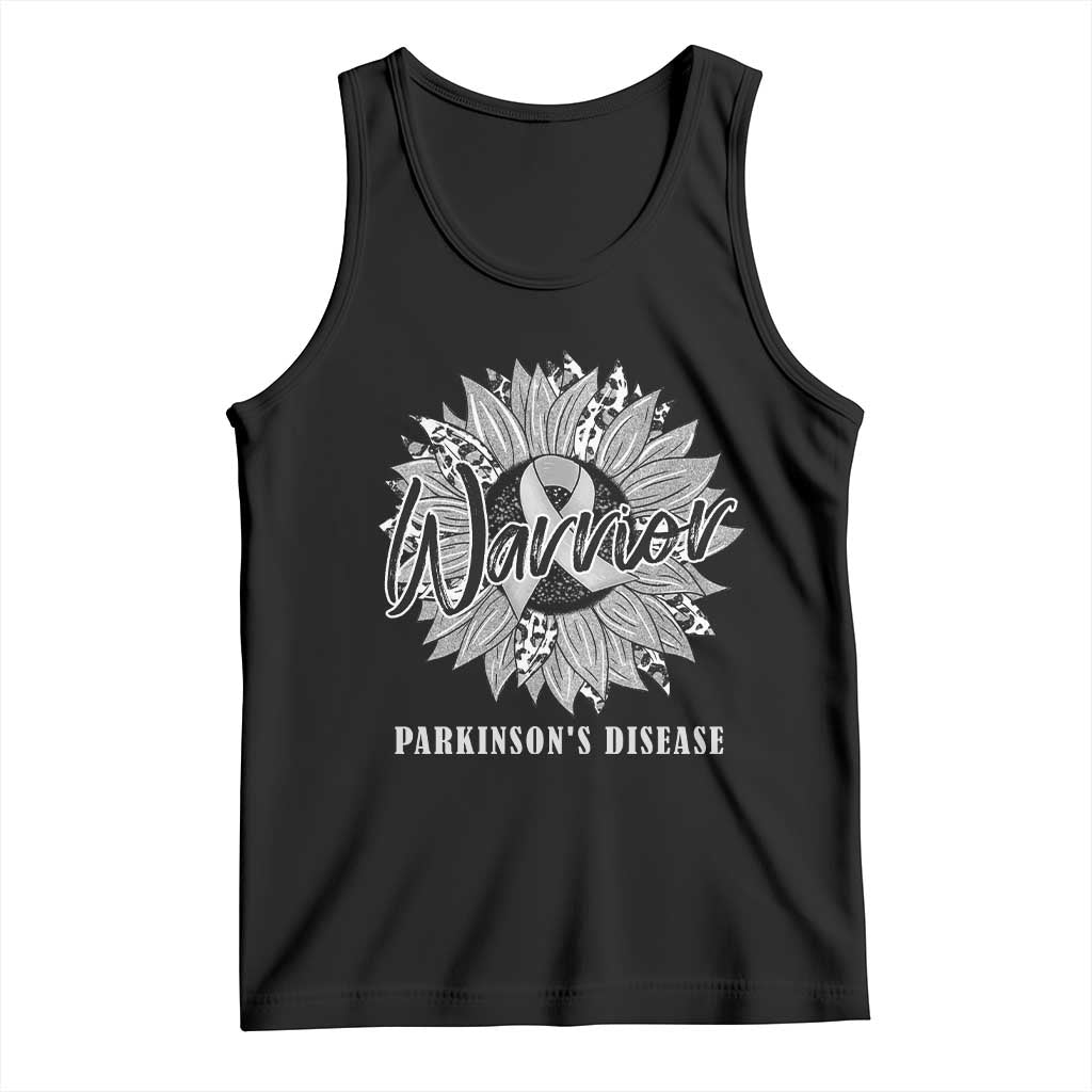 Parkinson's Warrior Tank Top Silver Ribbon Sunflower Support Awareness