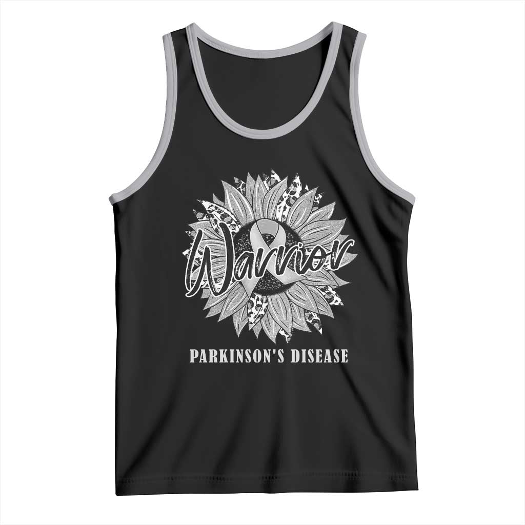 Parkinson's Warrior Tank Top Silver Ribbon Sunflower Support Awareness