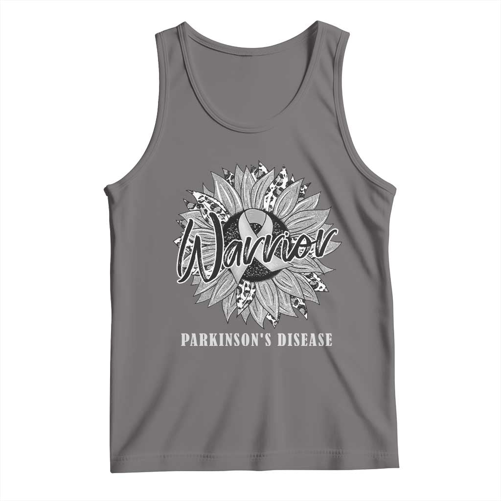 Parkinson's Warrior Tank Top Silver Ribbon Sunflower Support Awareness