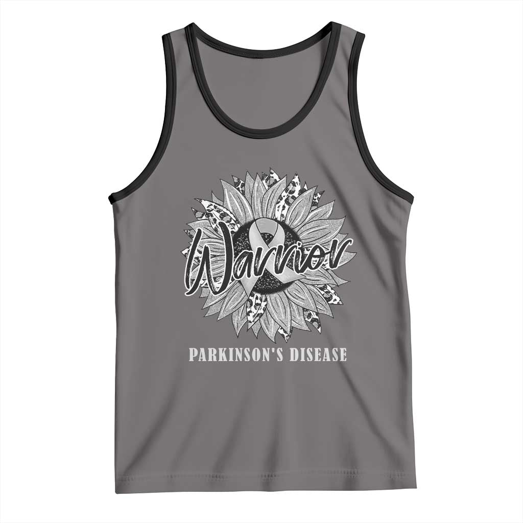 Parkinson's Warrior Tank Top Silver Ribbon Sunflower Support Awareness
