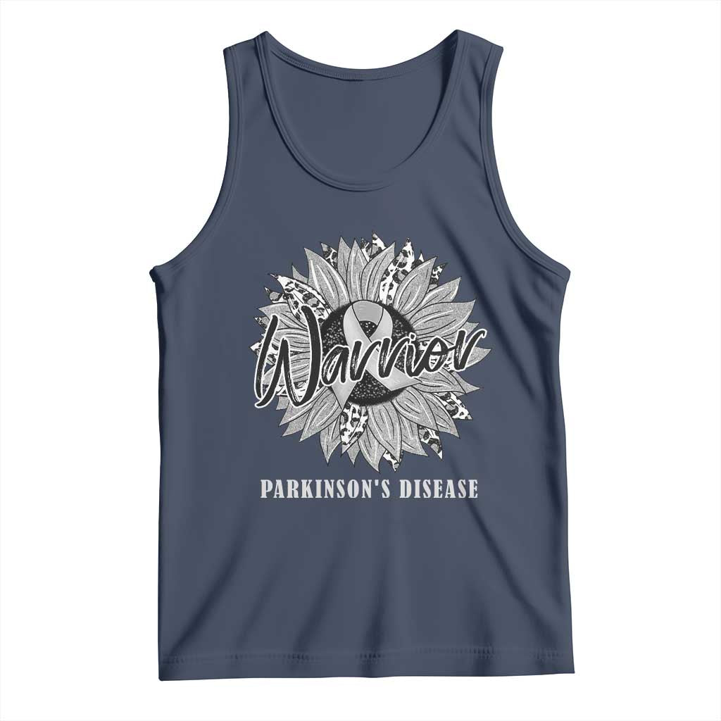 Parkinson's Warrior Tank Top Silver Ribbon Sunflower Support Awareness