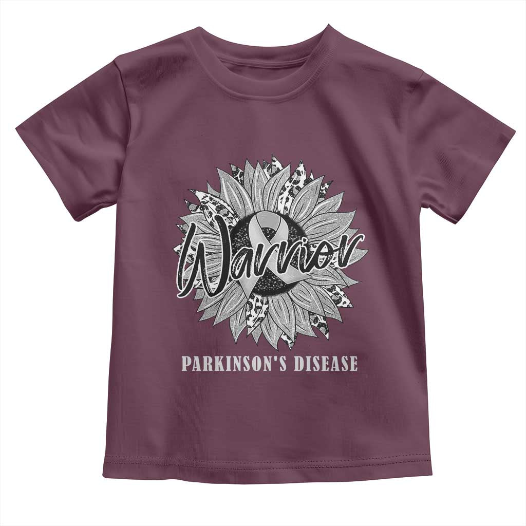 Parkinson's Warrior Toddler T Shirt Silver Ribbon Sunflower Support Awareness