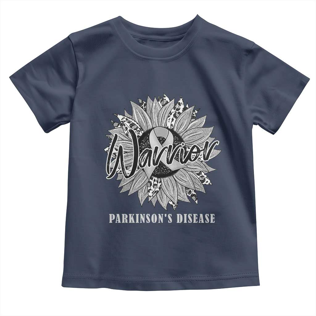 Parkinson's Warrior Toddler T Shirt Silver Ribbon Sunflower Support Awareness