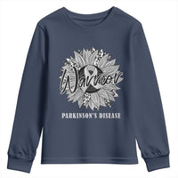 Parkinson's Warrior Youth Sweatshirt Silver Ribbon Sunflower Support Awareness