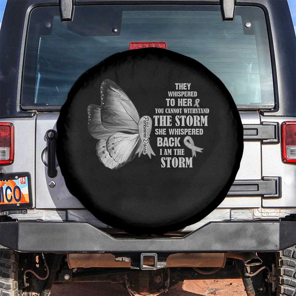 Parkinson's Awareness Spare Tire Cover She Whispered Back I Am The Storm Support Squad