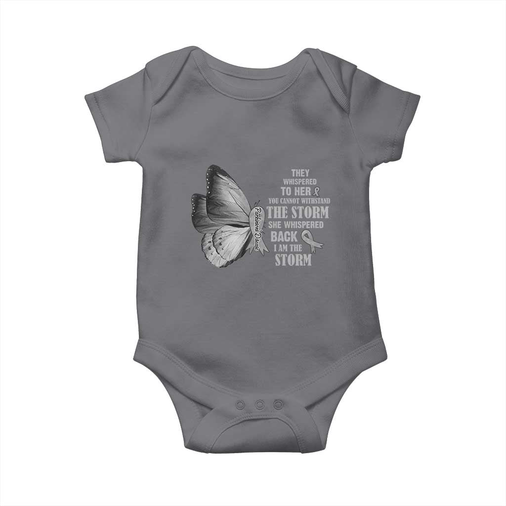 Parkinson's Awareness Baby Onesie She Whispered Back I Am The Storm Support Squad