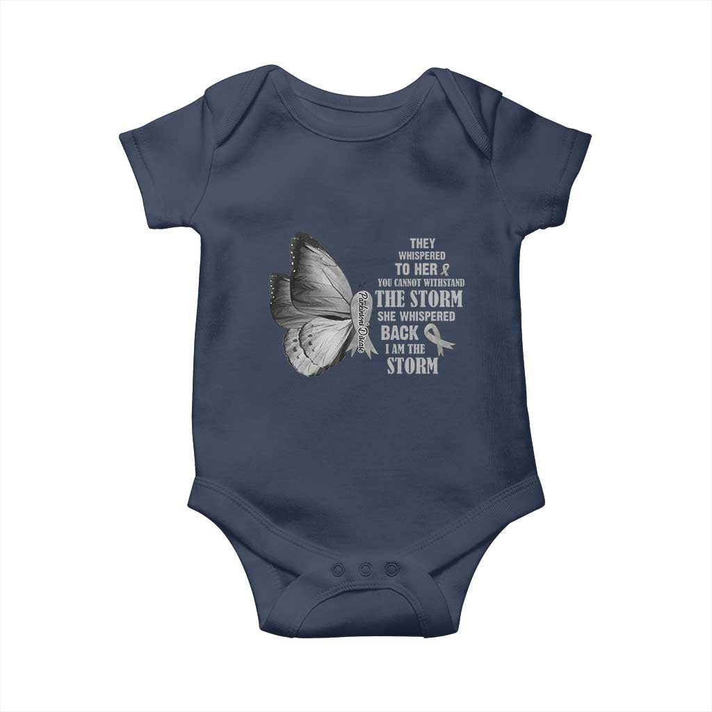 Parkinson's Awareness Baby Onesie She Whispered Back I Am The Storm Support Squad