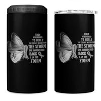 Parkinson's Awareness 4 in 1 Can Cooler Tumbler She Whispered Back I Am The Storm Support Squad