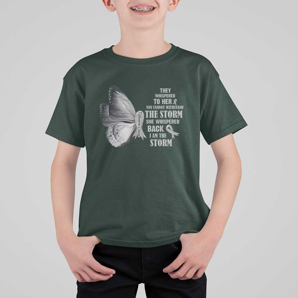 Parkinson's Awareness T Shirt For Kid She Whispered Back I Am The Storm Support Squad