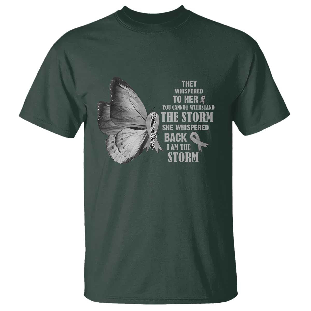 Parkinson's Awareness T Shirt She Whispered Back I Am The Storm Support Squad
