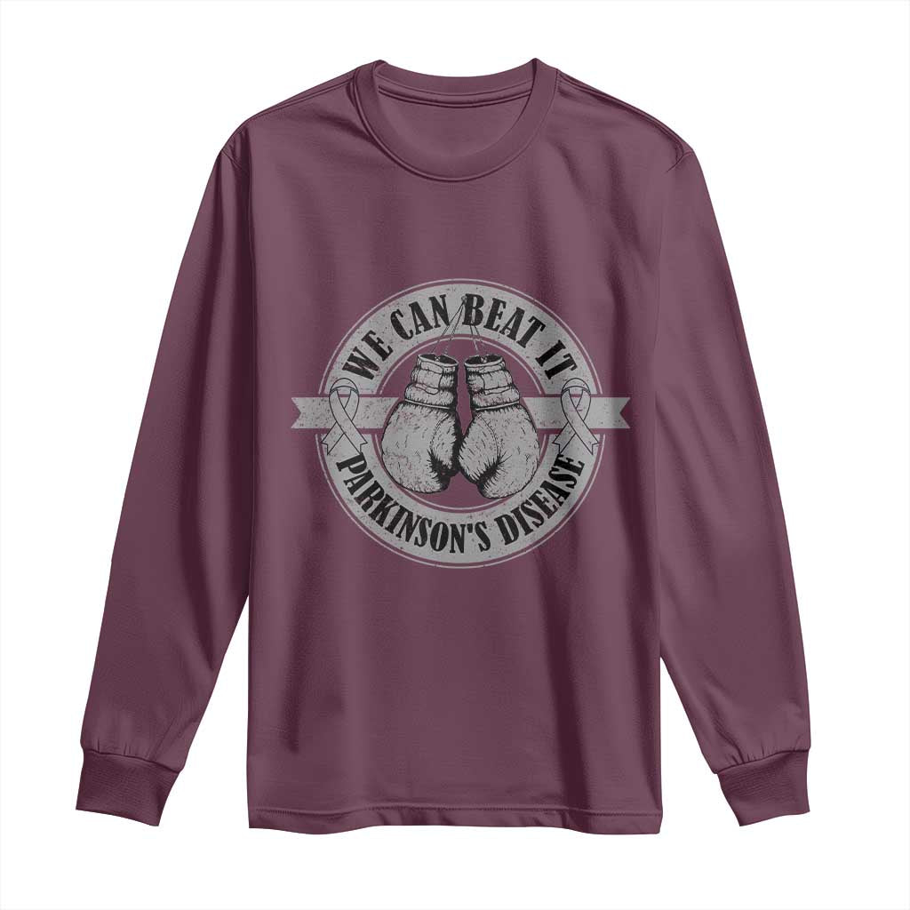 Parkinson's Warrior Long Sleeve Shirt We Can Beat It Boxing Fight Against Parkinsons