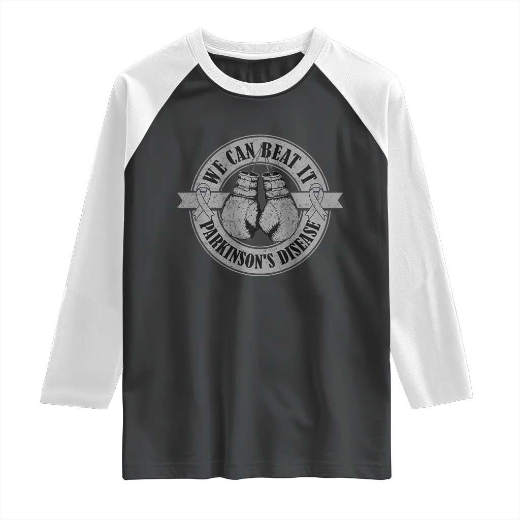 Parkinson's Warrior Raglan Shirt We Can Beat It Boxing Fight Against Parkinsons
