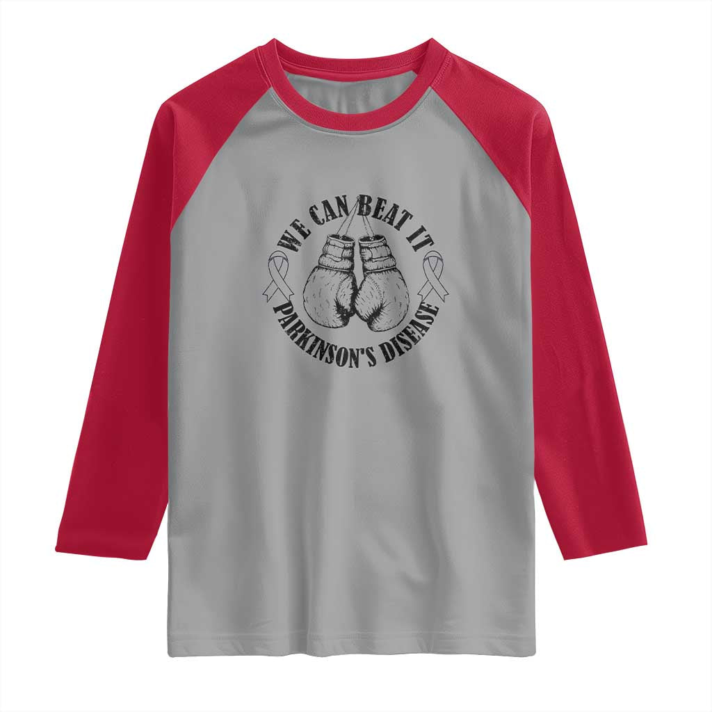 Parkinson's Warrior Raglan Shirt We Can Beat It Boxing Fight Against Parkinsons