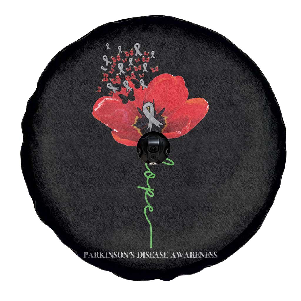 Parkinson's Awareness Spare Tire Cover Faith Hope Tulips Support Parkinsons Warrior