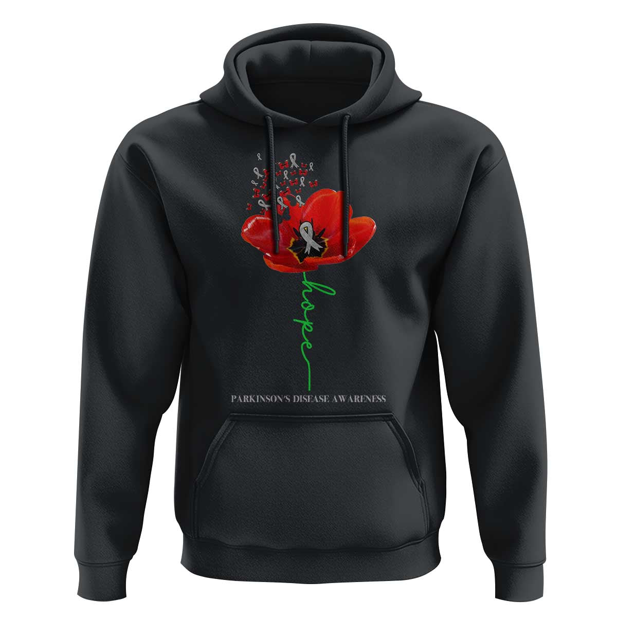 Parkinson's Awareness Hoodie Faith Hope Tulips Support Parkinsons Warrior