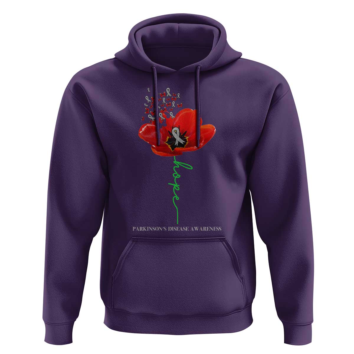Parkinson's Awareness Hoodie Faith Hope Tulips Support Parkinsons Warrior