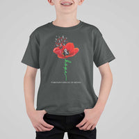 Parkinson's Awareness T Shirt For Kid Faith Hope Tulips Support Parkinsons Warrior