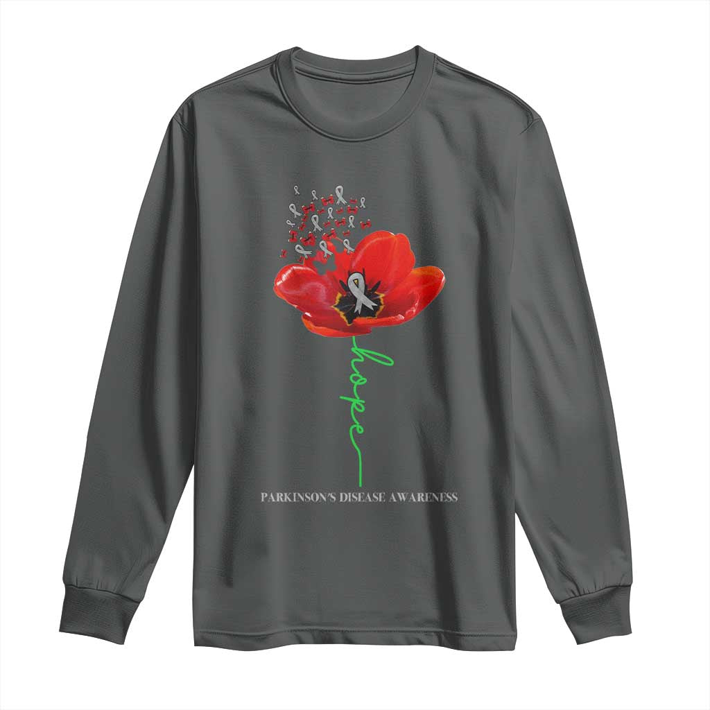 Parkinson's Awareness Long Sleeve Shirt Faith Hope Tulips Support Parkinsons Warrior