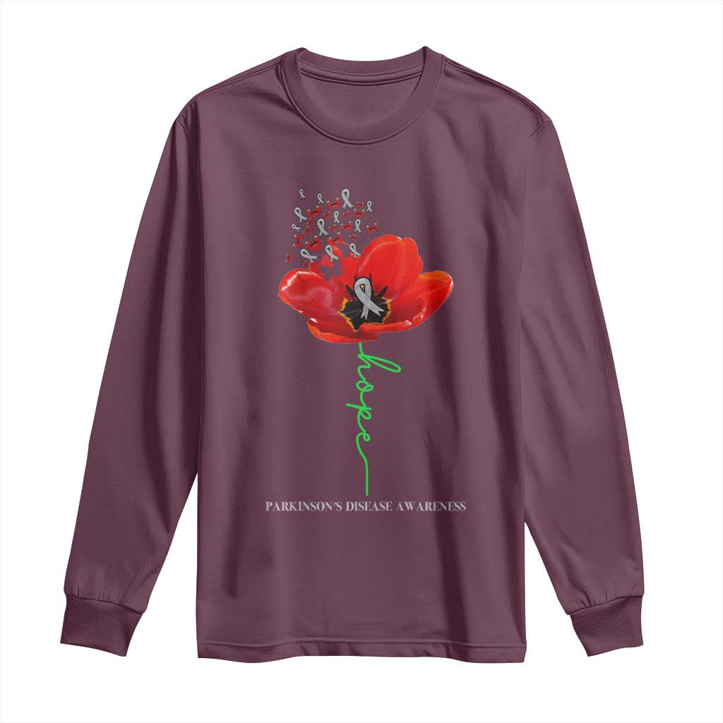 Parkinson's Awareness Long Sleeve Shirt Faith Hope Tulips Support Parkinsons Warrior