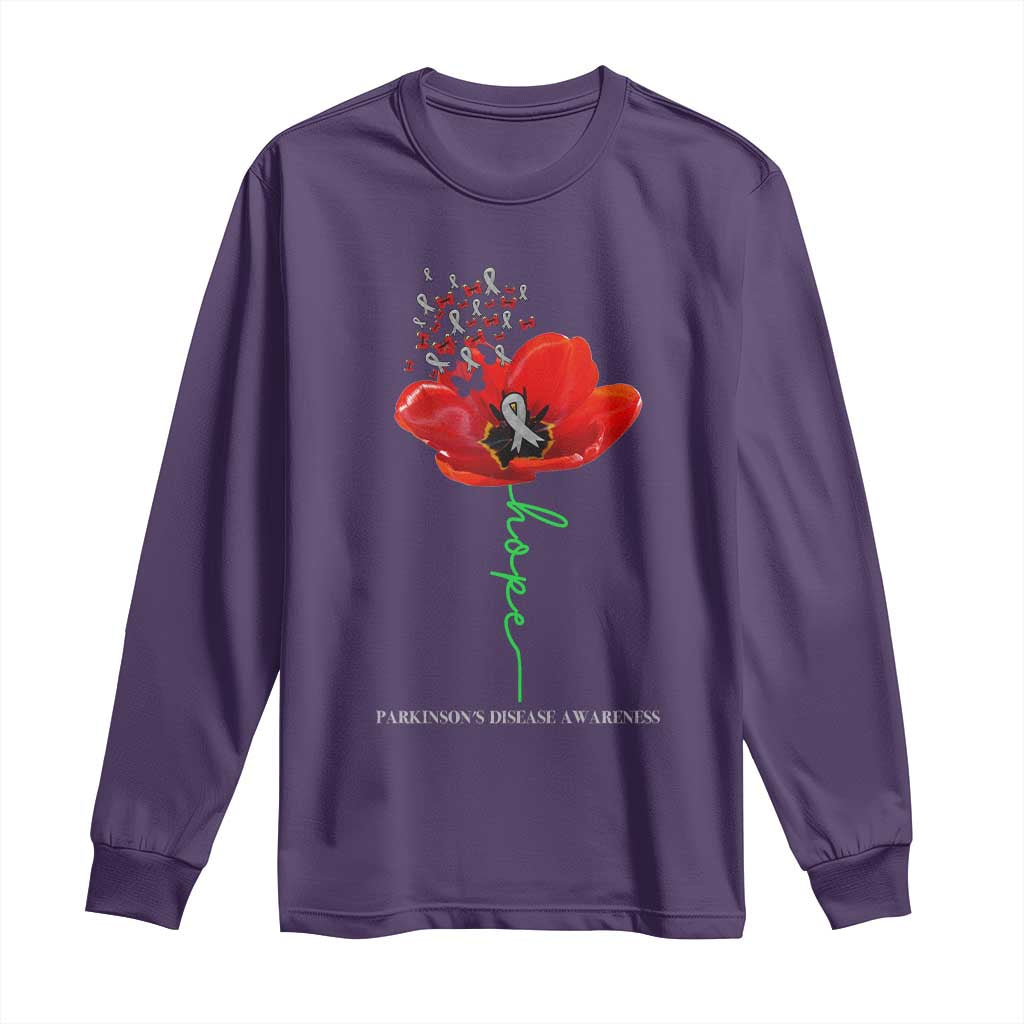 Parkinson's Awareness Long Sleeve Shirt Faith Hope Tulips Support Parkinsons Warrior