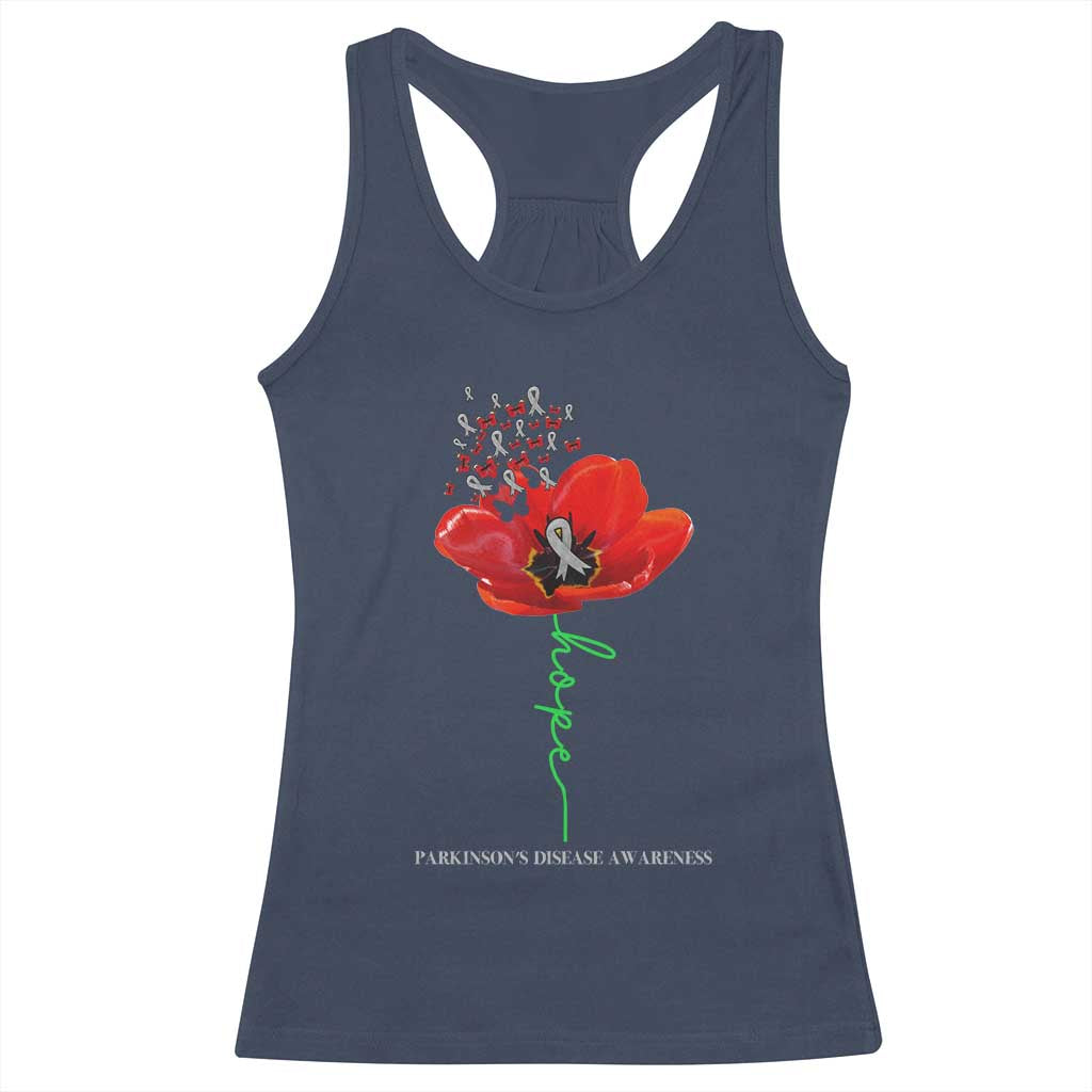 Parkinson's Awareness Racerback Tank Top Faith Hope Tulips Support Parkinsons Warrior