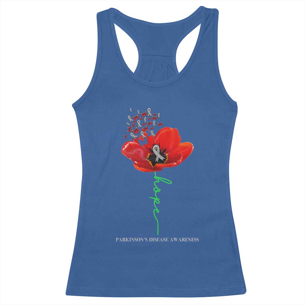 Parkinson's Awareness Racerback Tank Top Faith Hope Tulips Support Parkinsons Warrior