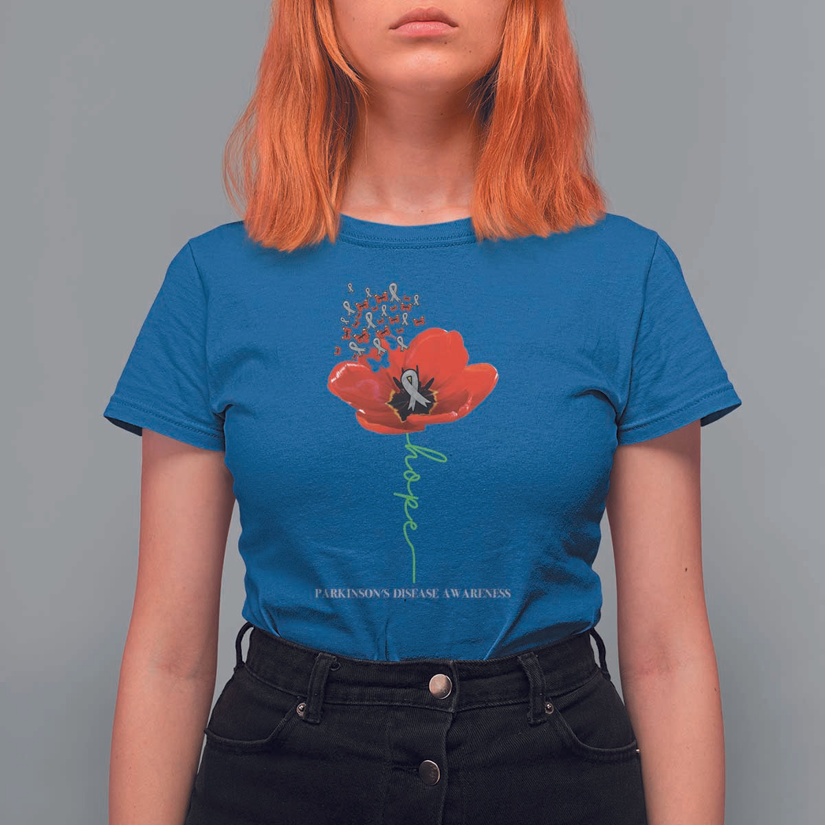 Parkinson's Awareness T Shirt For Women Faith Hope Tulips Support Parkinsons Warrior