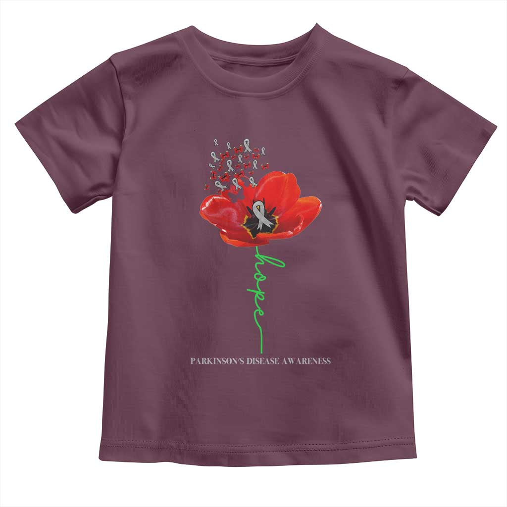 Parkinson's Awareness Toddler T Shirt Faith Hope Tulips Support Parkinsons Warrior