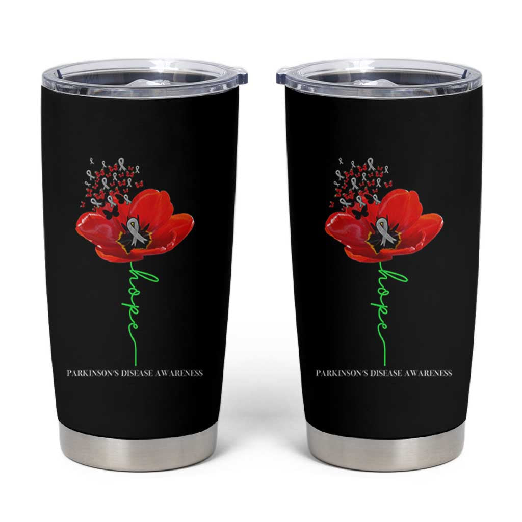 Parkinson's Awareness Tumbler Cup Faith Hope Tulips Support Parkinsons Warrior