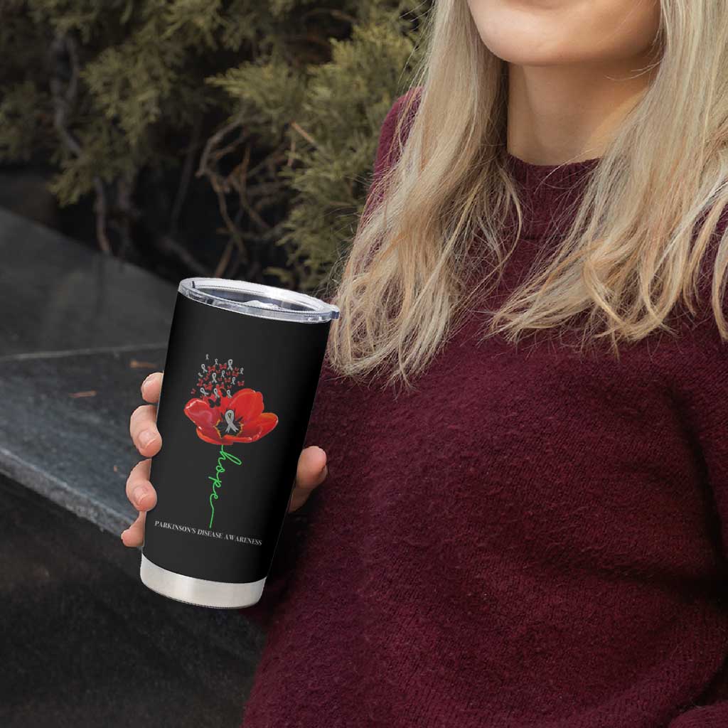 Parkinson's Awareness Tumbler Cup Faith Hope Tulips Support Parkinsons Warrior