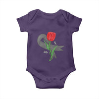 Parkinson's Awareness Baby Onesie Gray Ribbon Tulips Support Parkinsons Warrior