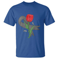 Parkinson's Awareness T Shirt Gray Ribbon Tulips Support Parkinsons Warrior