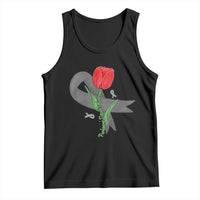 Parkinson's Awareness Tank Top Gray Ribbon Tulips Support Parkinsons Warrior