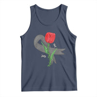 Parkinson's Awareness Tank Top Gray Ribbon Tulips Support Parkinsons Warrior
