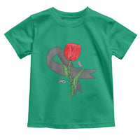 Parkinson's Awareness Toddler T Shirt Gray Ribbon Tulips Support Parkinsons Warrior