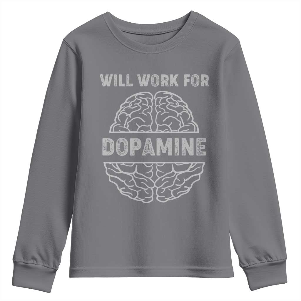 Parkinson's Awareness Youth Sweatshirt Work For Dopamine Parkinsons Warrior Support