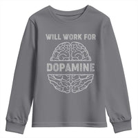 Parkinson's Awareness Youth Sweatshirt Work For Dopamine Parkinsons Warrior Support