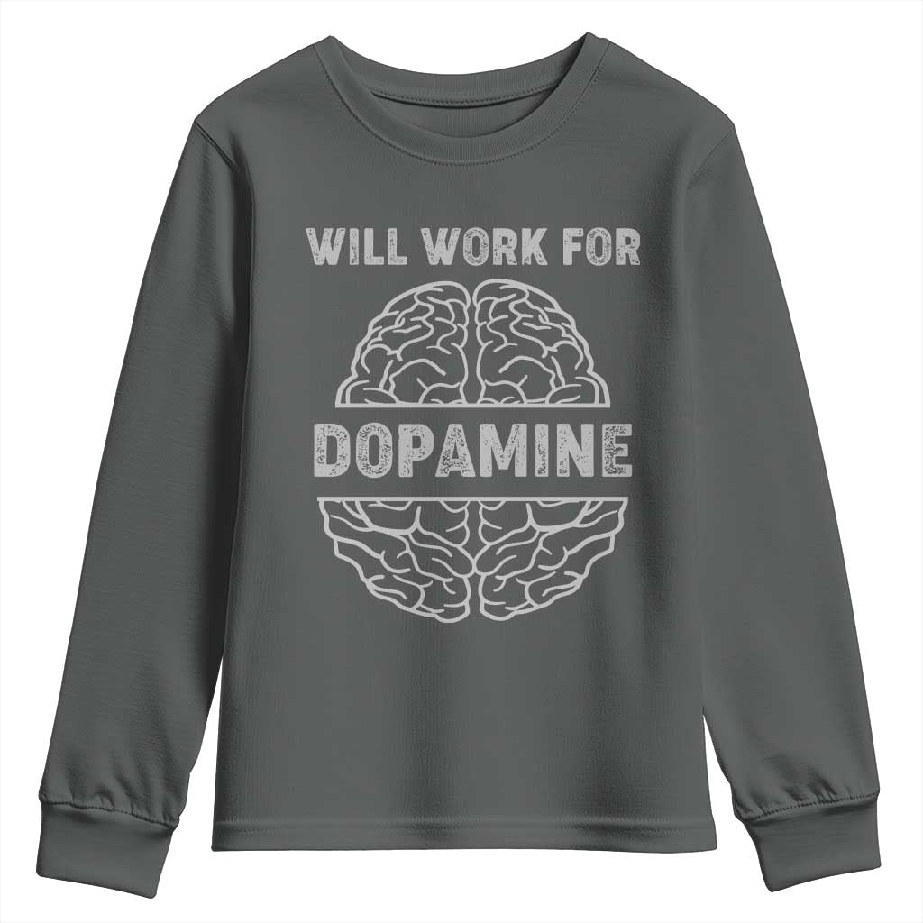 Parkinson's Awareness Youth Sweatshirt Work For Dopamine Parkinsons Warrior Support