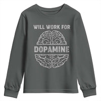 Parkinson's Awareness Youth Sweatshirt Work For Dopamine Parkinsons Warrior Support