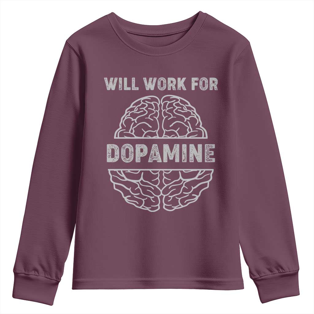 Parkinson's Awareness Youth Sweatshirt Work For Dopamine Parkinsons Warrior Support