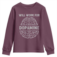 Parkinson's Awareness Youth Sweatshirt Work For Dopamine Parkinsons Warrior Support