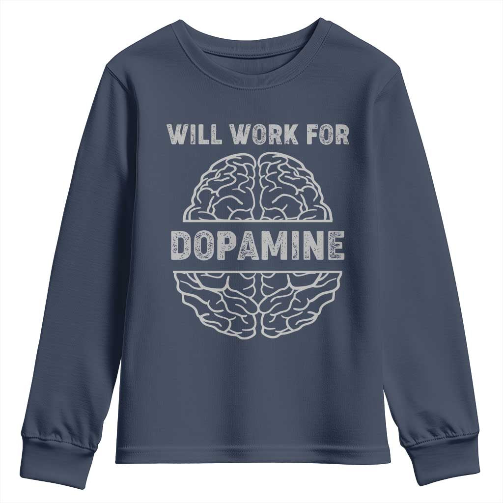 Parkinson's Awareness Youth Sweatshirt Work For Dopamine Parkinsons Warrior Support
