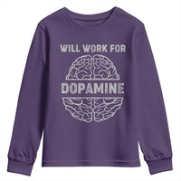 Parkinson's Awareness Youth Sweatshirt Work For Dopamine Parkinsons Warrior Support