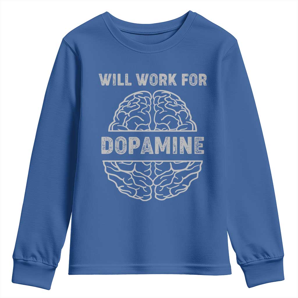 Parkinson's Awareness Youth Sweatshirt Work For Dopamine Parkinsons Warrior Support